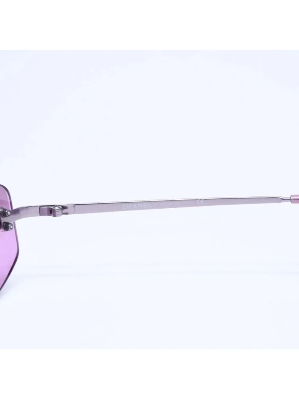 Chanel Rimless Sunglasses Eyewear CC Logo Purple